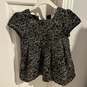 Nordstrom black metallic jacquard dress with bloomers